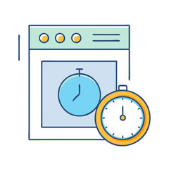 Obraz premium oven timer icon, oven timer vector illustration-simple illustration of oven timer, perfect for oven timer logos and icons