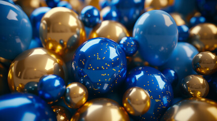 balloons blue and gold color