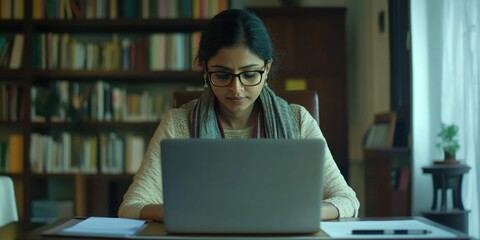 Working Woman in Library