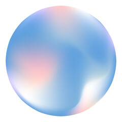 Abstract gradient sphere in soft blue, pink, and white tones isolated on a white background. Modern minimalistic illustration