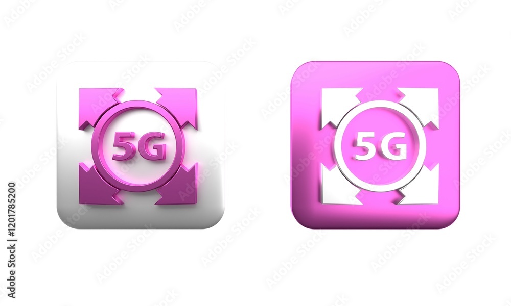 Poster colorful 5g new wireless internet wifi connection icon isolated on white background. global network 