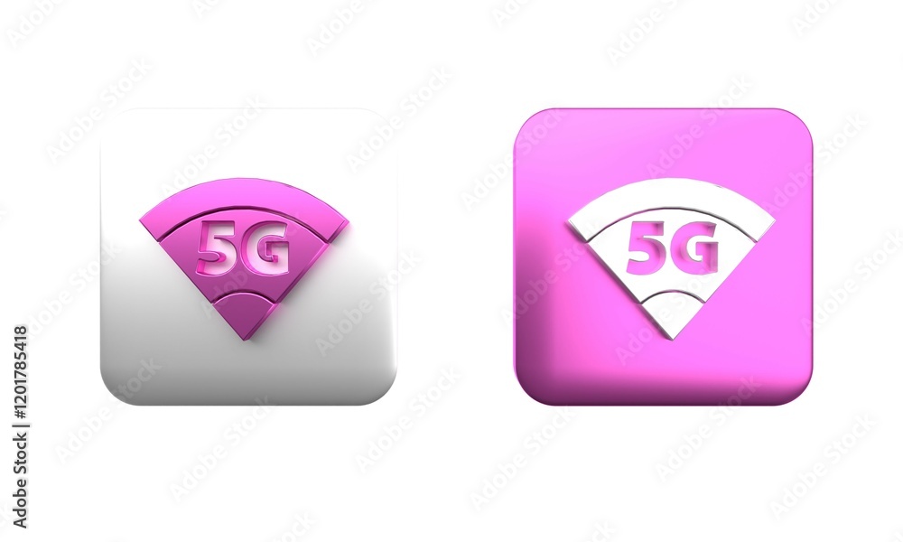 Poster colorful 5g new wireless internet wifi connection icon isolated on white background. global network 
