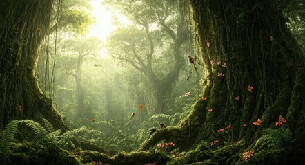 Lush Tropical Forest Ecosystem.