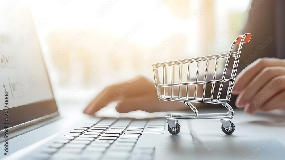 Poster artwork showing a person applying a discount code on an e-commerce website at checkout