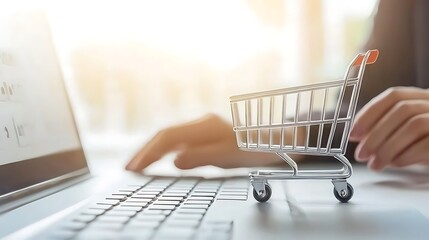 Artwork showing a person applying a discount code on an e-commerce website at checkout