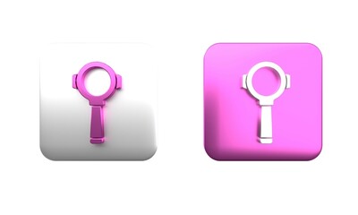 Colorful Coffee filter holder icon isolated on white background. Square button. 3D render illustration