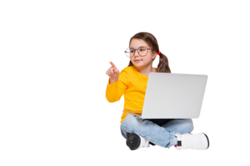 Cute child with laptop