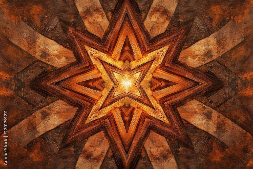 Poster a creative representation of a star surrounded by dynamic patterns, symbolizing leadership and excel