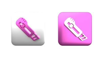 Colorful Stationery knife icon isolated on white background. Office paper cutter. Square button. 3D render illustration