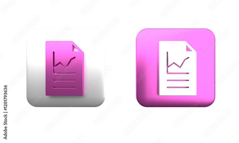 Poster colorful document with graph chart icon isolated on white background. report text file icon. account