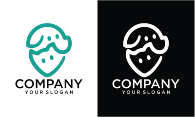 Crative Dog cat pet shop logo. Pet logo design. logos. Pet Grooming Logo