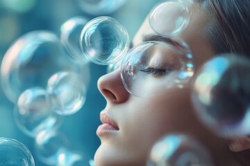 A creative representation of cognitive behavioral therapy, with thought patterns visualized in bubbles