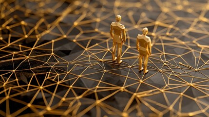 Two Golden Figures on Abstract Network Background in 2090 Setting