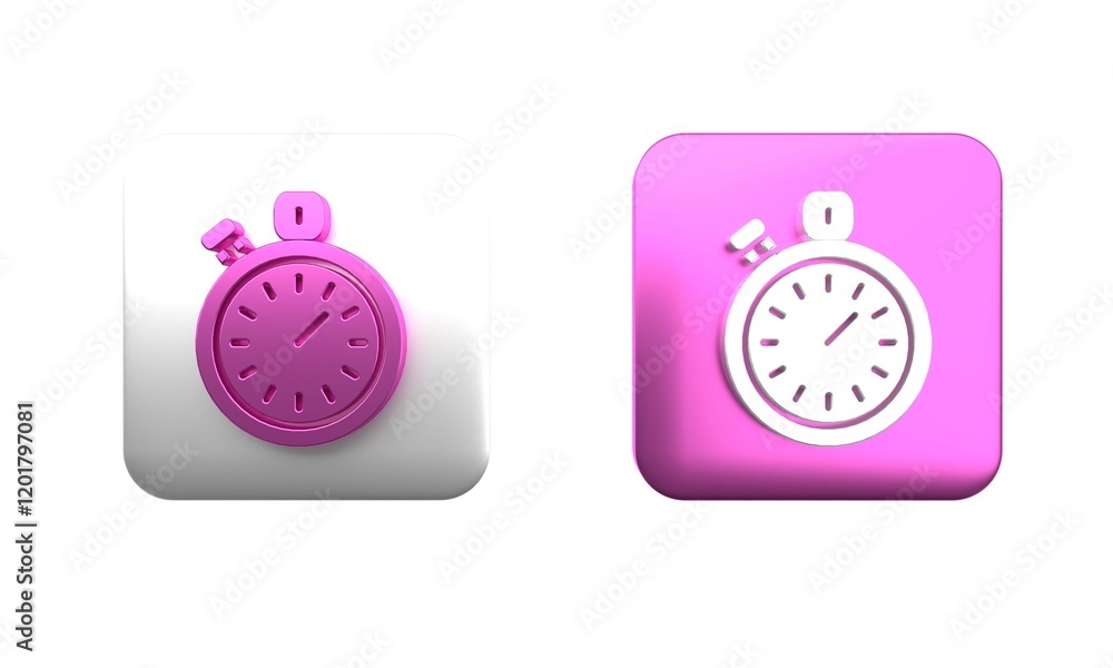 Poster colorful stopwatch icon isolated on white background. time timer sign. chronometer sign. square butt