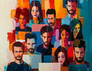 collaborative work, office work, office, business meeting