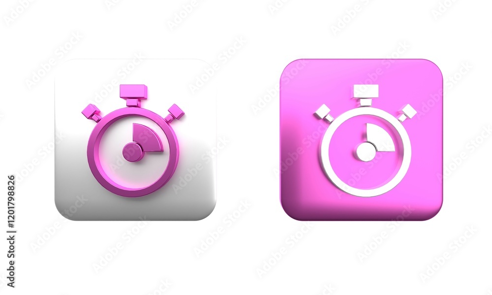 Poster colorful stopwatch icon isolated on white background. time timer sign. chronometer sign. square butt