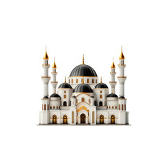 Fototapeta premium Majestic Mosque 3D Render Architectural Icon of Islamic Faith