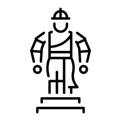 A line style icon of bronze statue 