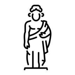 Greek statue icon in linear style 