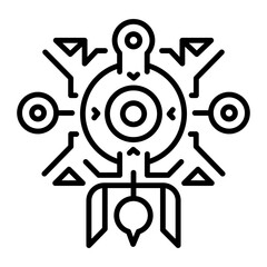 Indigenous art icon in linear style 
