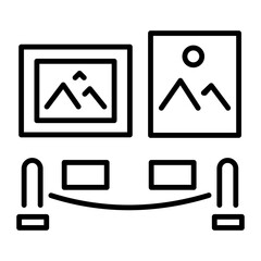 A linear icon of museum paintings 