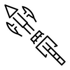 Old weapon icon in linear style 