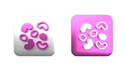 Colorful Jelly candy icon isolated on white background. Square button. 3D render illustration