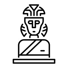 Ancient statue icon in linear style 