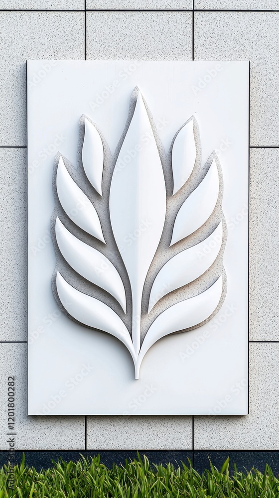 Poster elegant leaf design in modern architecture with textured background