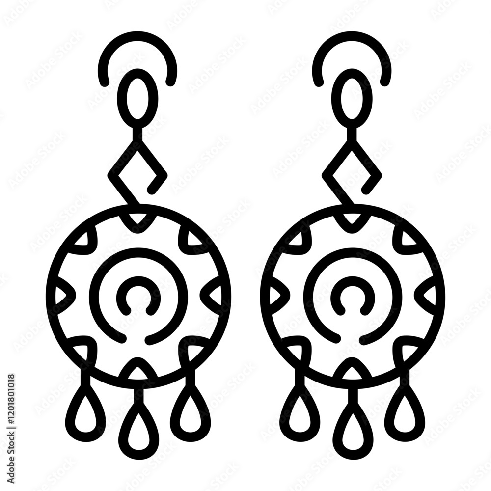 Poster Woman earrings icon in line style 