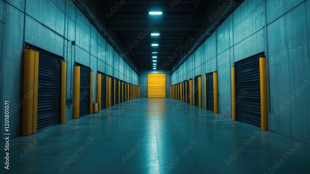 Aufkleber collaborative teamwork in a bright warehouse corridor a scene of coordinated effort and efficiency u