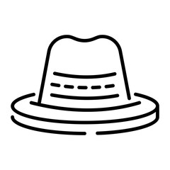 A line style icon depicting fedora hat 