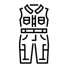Outline icon depicting a fashionable jumpsuit 