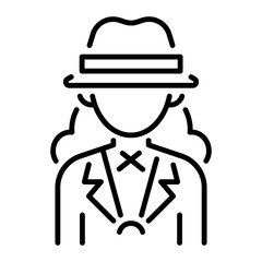 Fashion woman icon in line style 