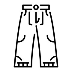 Jeans pants icon in line style 