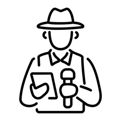 Fototapeta premium A line style icon of field reporter 