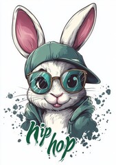 Hip Hop Bunny in Graffiti Style Design