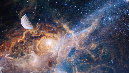 Nebula and galaxies in space. Abstract cosmos background 