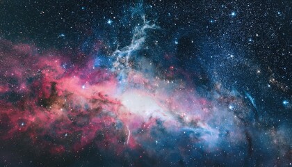 Naklejka premium Nebula and galaxies in space. Abstract cosmos background 