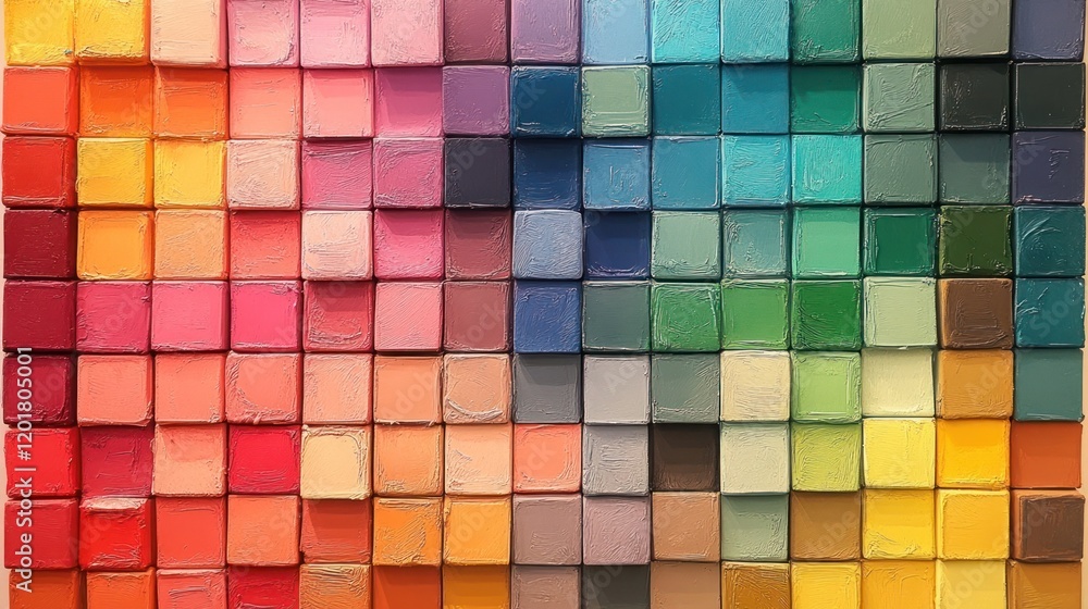 Poster colorful square mosaic pattern texture background.