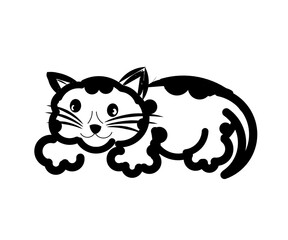 Abstract vector illustration of a cute kitten
