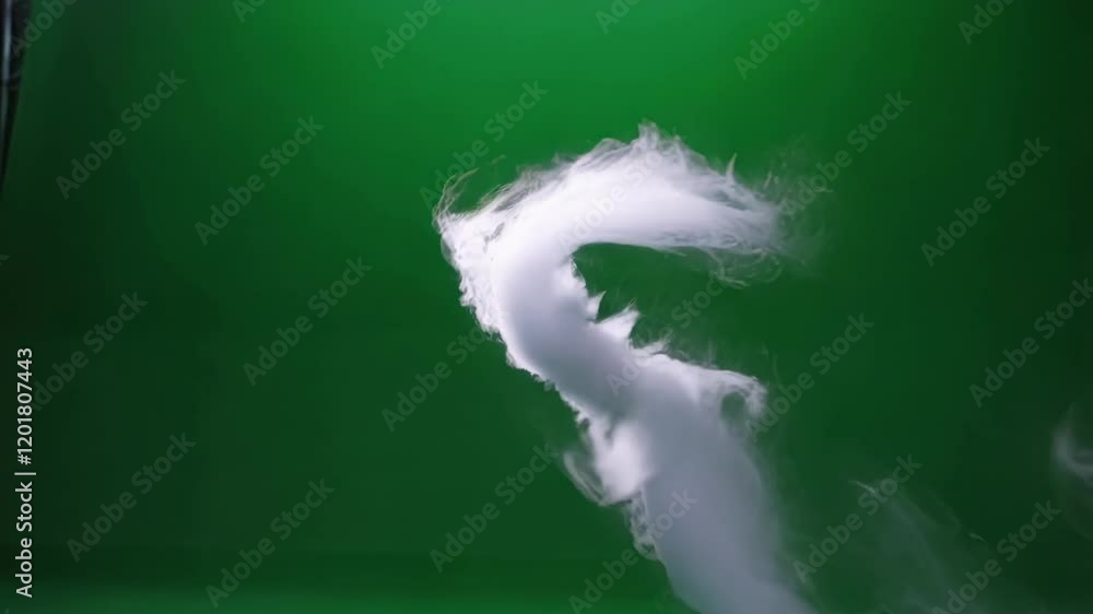 Poster white smoke evolving on a chroma key background creates a captivating visual effect, ideal for compo