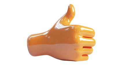 Light Orange Cartoon-Style Thumbs-Up Hand Gesture: A Fun and Vibrant Symbol on a Clean White Background