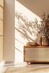 Elegant interior featuring natural light stylish decor and textured elements in a cozy space