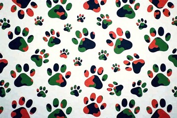 Camouflage Paw Print Pattern Background - Abstract Art