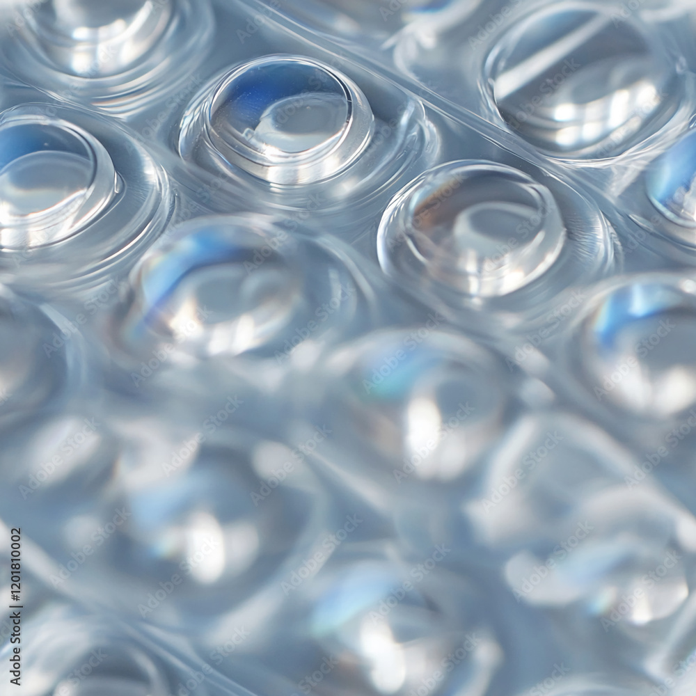 Poster Transparent Bubble Texture with Reflective Patterns and Abstract Details