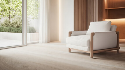 Spacious and bright living room with modern furniture and natural light during daytime