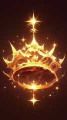 Obraz premium Glowing golden crown with sparkles. (1)