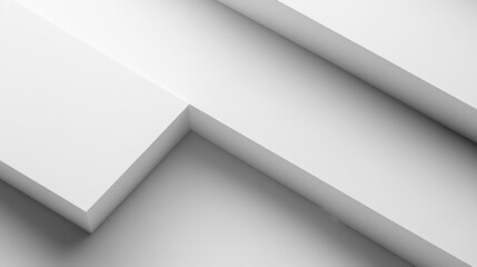 Abstract white geometric background with diagonal lines and rectangular shapes.