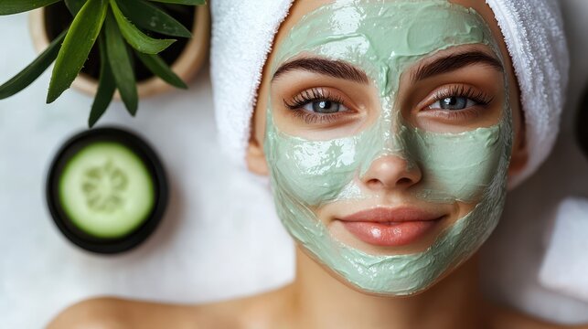 Skincare expert demonstrating a personalized facial treatment using natural ingredients with a client relaxing and enjoying the process at a serene spa setting
